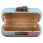 Purple Silver Hand-carved Wooden Minaudiere