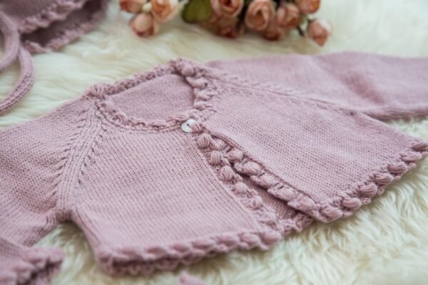 Lilac Delicate Crochet Set of Baby Clothes