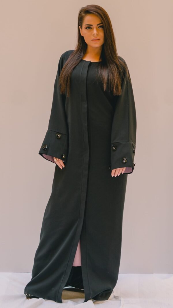 Sleeve Embellished Black Abaya