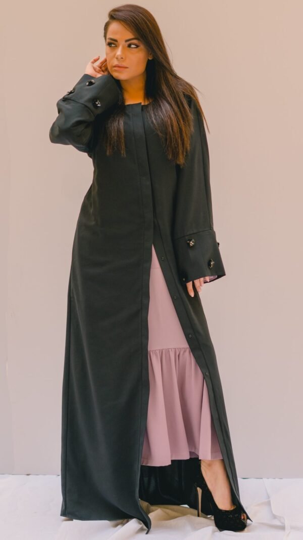Sleeve Embellished Black Abaya