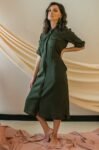 Military Green Midi Dress