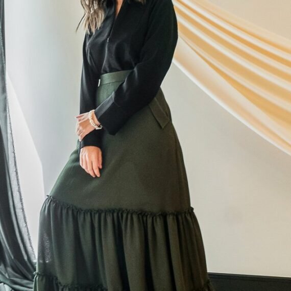 Green maxi skirt outlet 2019