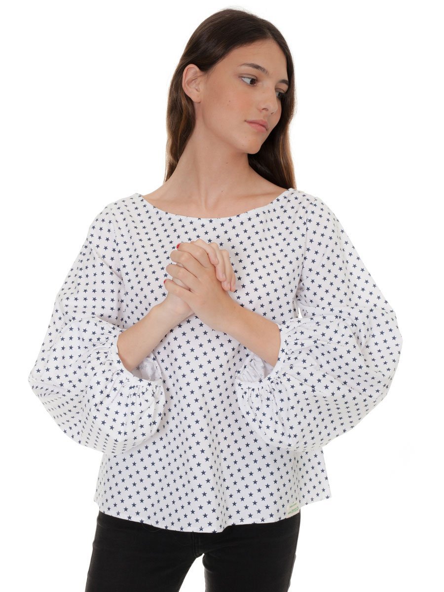 GOTS White Starred blouse » Goshopia: Slow & Sustainable Fashion