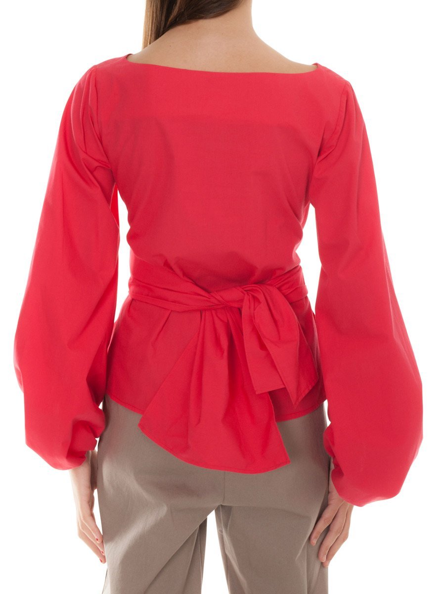 GOTS Red blouse with bow » Goshopia: Slow & Sustainable Fashion
