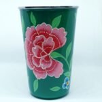 Handpainted stainless steel cup- Carnation