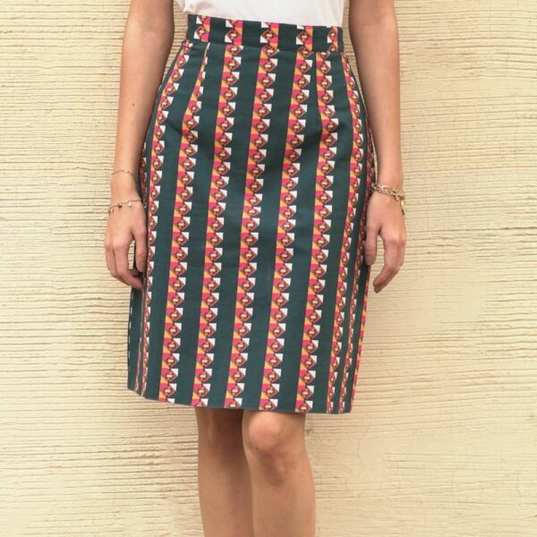 Organic Cotton Trailing Stripes Skirt