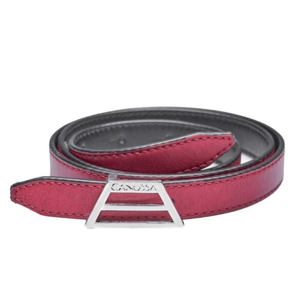 Thin Reversible Vegan Belt- Black & Red