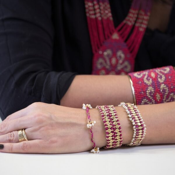 Magenta Dewdrop Bracelet