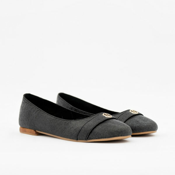 Black Cape Town Ballerina Flats Sustainable Pinatex Shoes
