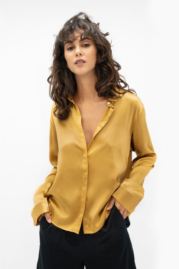 Kobe Gold Silk Blouse