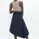 Navy Blue Mallorca Asymmetric Skirt