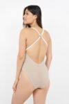 Beige Mykonos Criss-Cross Swimsuit