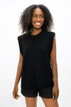 Black Napoli High-Neck Knitted Top