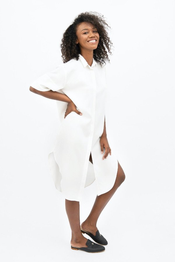 White Seville Midi Dress