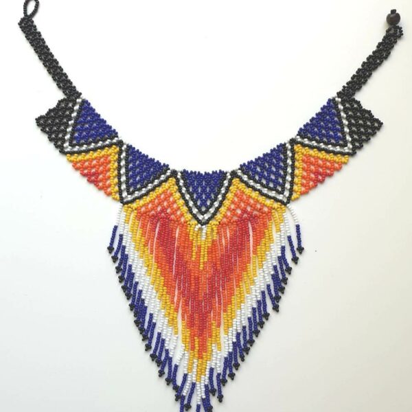 Heart in love Handmade embera beaded necklace ethical handicrafts Colombia tribe