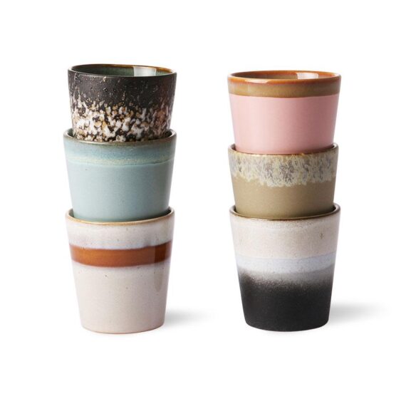 70's Ceramics- Coffee Mugs (Set of 6)