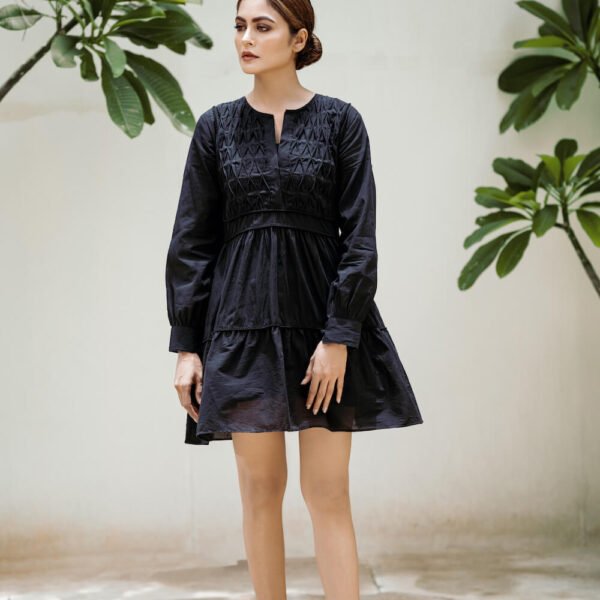Black Mini Dress Cotton Ethical Dress Dubai