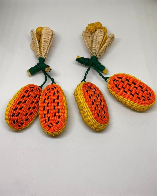 Straw Papaya Earrings