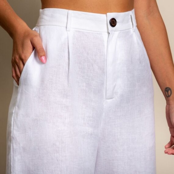 White Linen Trousers