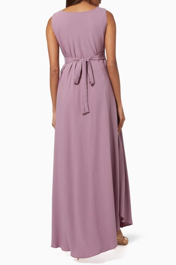Dusty Purple V-Neck Flared Dress