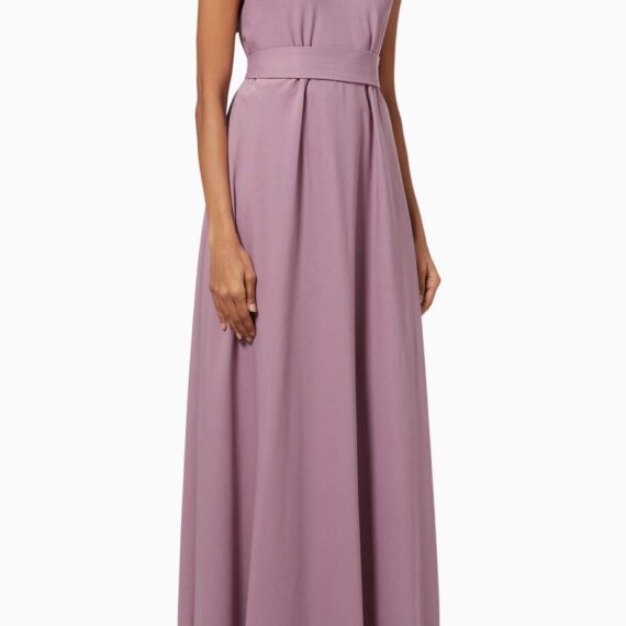 Dusty Purple V-Neck Flared Dress