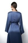 Indigo Blue Silk Wrap Dress