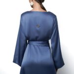 Indigo Blue Silk Wrap Dress