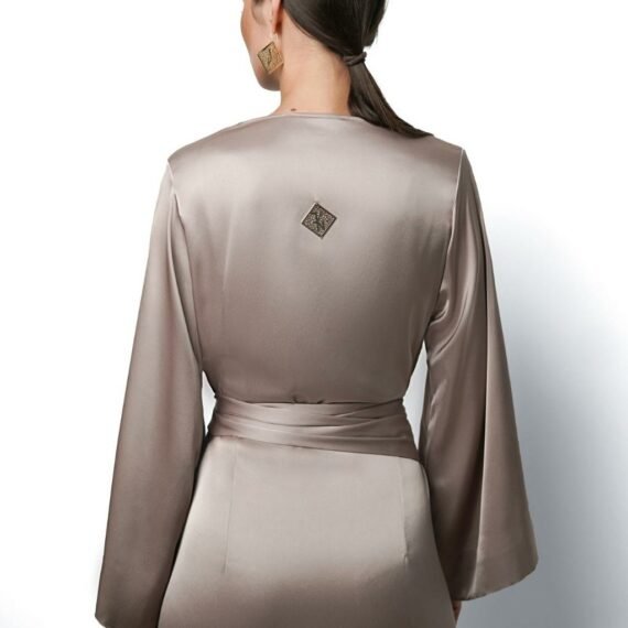 Desert Sand Silk Wrap Dress
