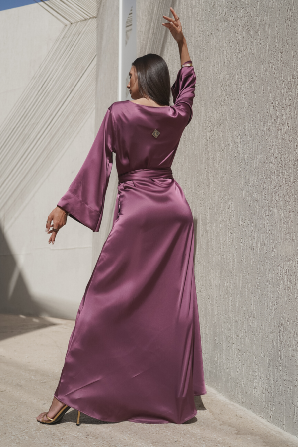Royal Purple Silk Wrap Dress