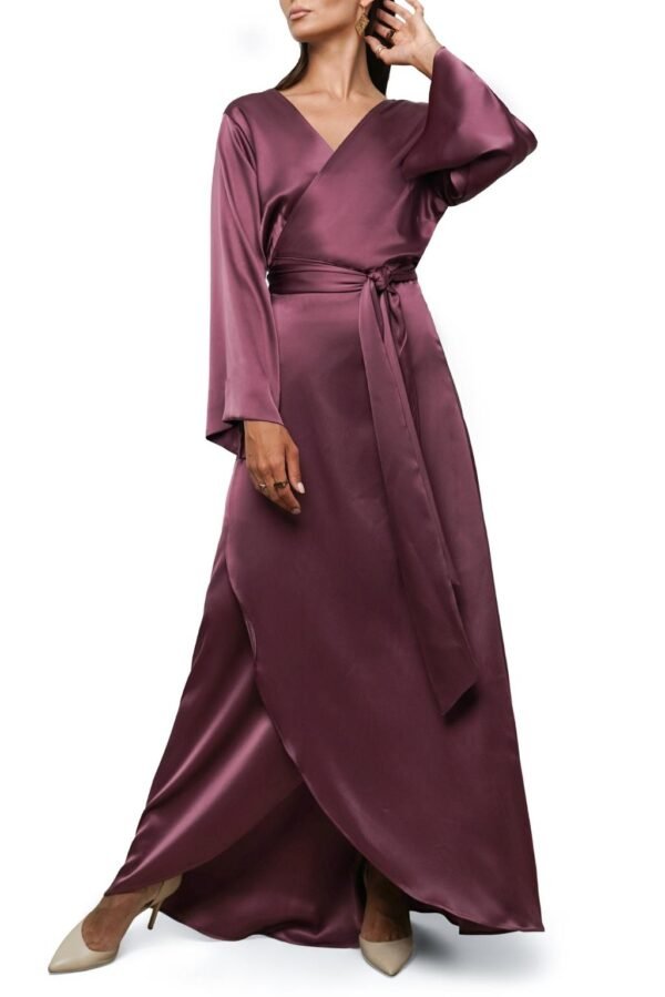 Royal Purple Silk Wrap Dress