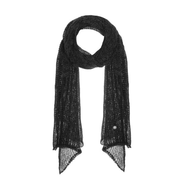 Light fog shawl-etola in Black Best slow fashion shop in Dubai