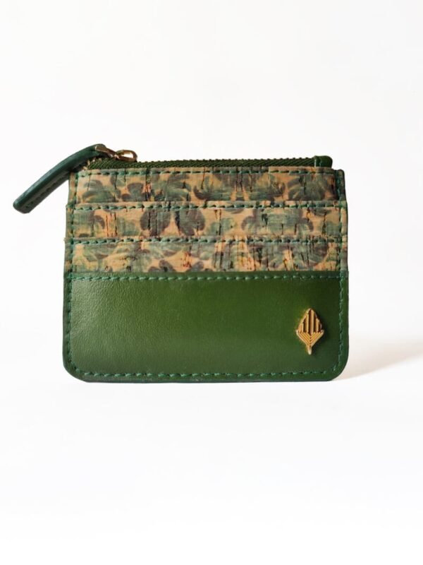 Green Cactus & Cork Leather Iris Cardholder