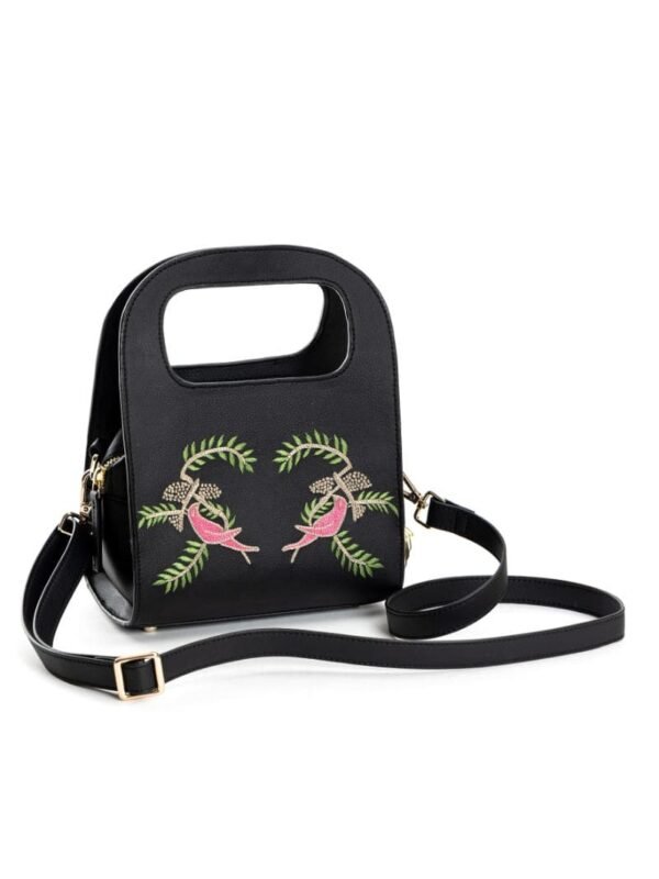 Black Aphrodite Apple Leather Handbag