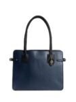 Navy Blue & Black Aranyani Apple Leather Bag