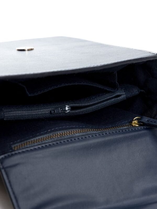 Navy Blue Ceres Cactus Leather Bag