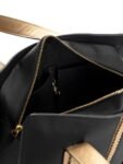 Black & Gold Gaia Cactus Leather Shoulder Bag