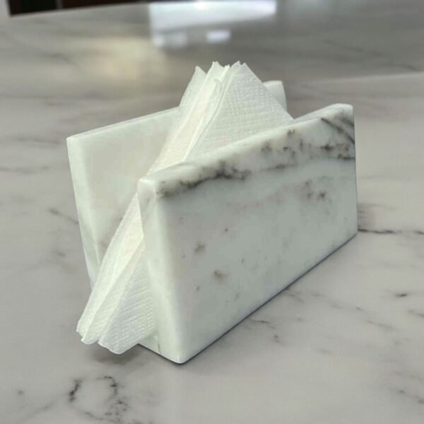 White Marble Napkin Holder