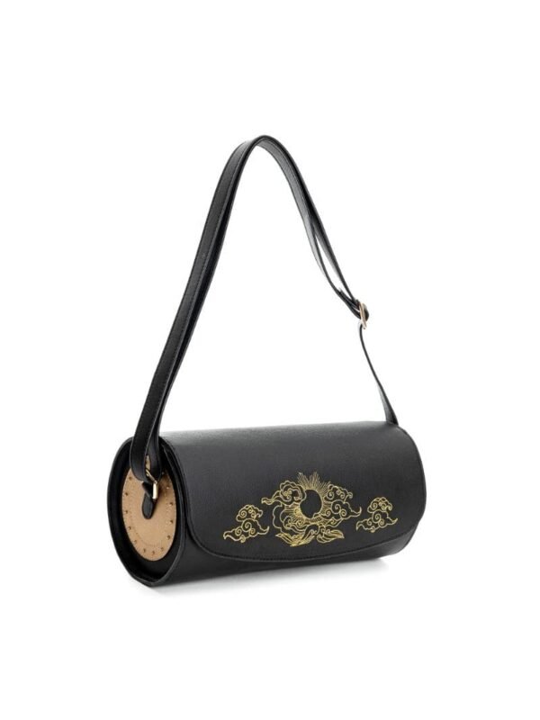 Nyx Apple Leather & Embroidered Bowler Bag