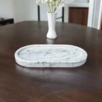 White Marble Oval Decor Tray