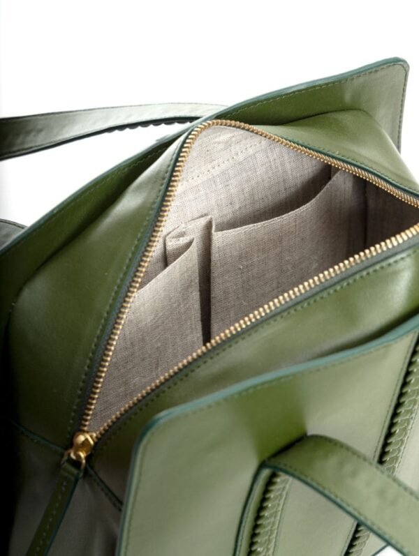 Green Gaia Cactus Leather Shoulder Bag
