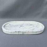 White Marble Oval Decor Tray