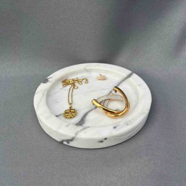 White Marble Catchall Plate