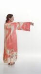 Embroidered Silk Pink Abaya Kimono