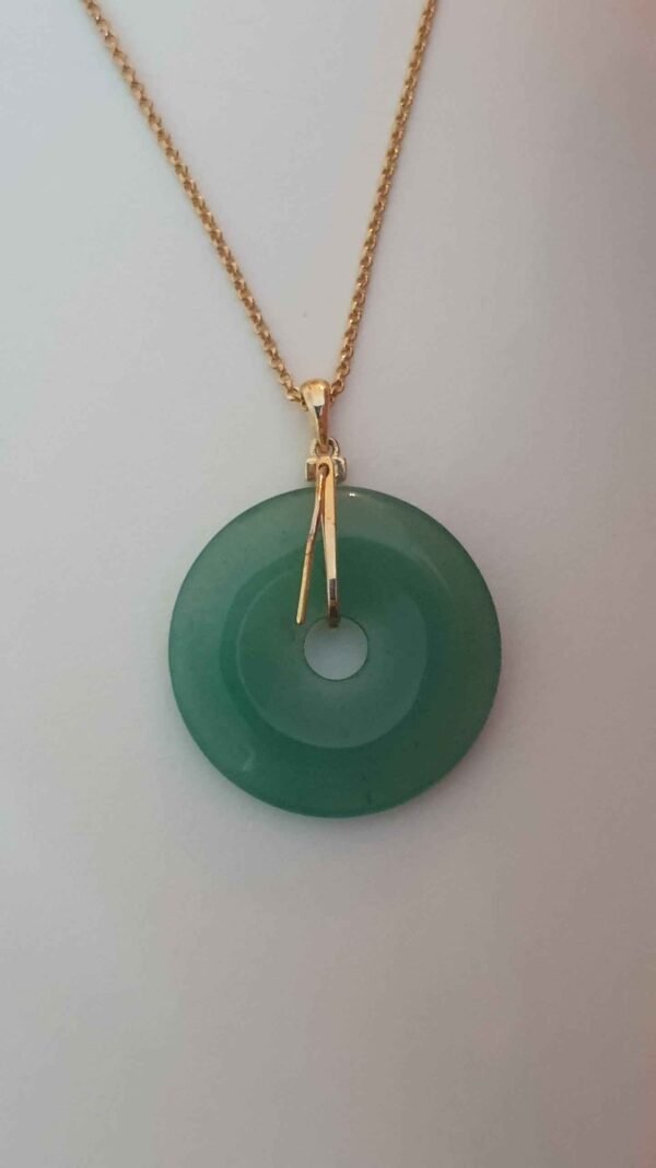 Big Jade Circle Necklace