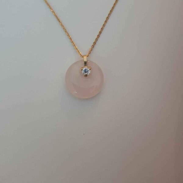 Rose quartz circle necklace