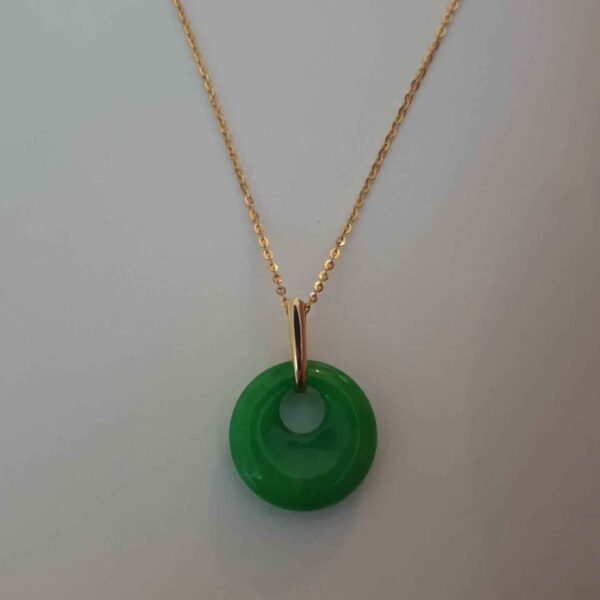 Green Agate Circle Necklace