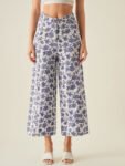 Lilac Print Wide-leg Pants