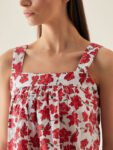 Red Sleeveless Flared Top