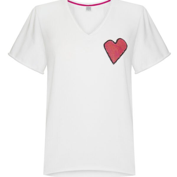 white Cotton T-shirt Heart