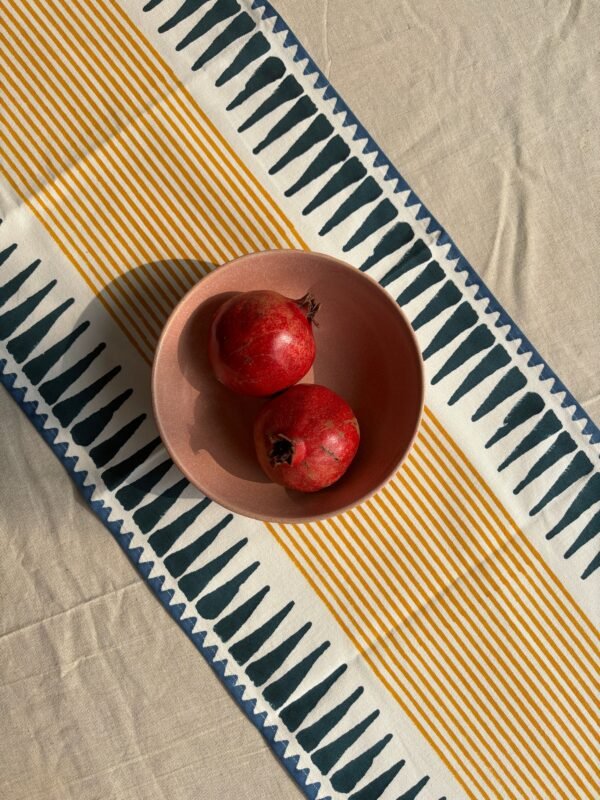 Blue Yellow Abstract Table Runner